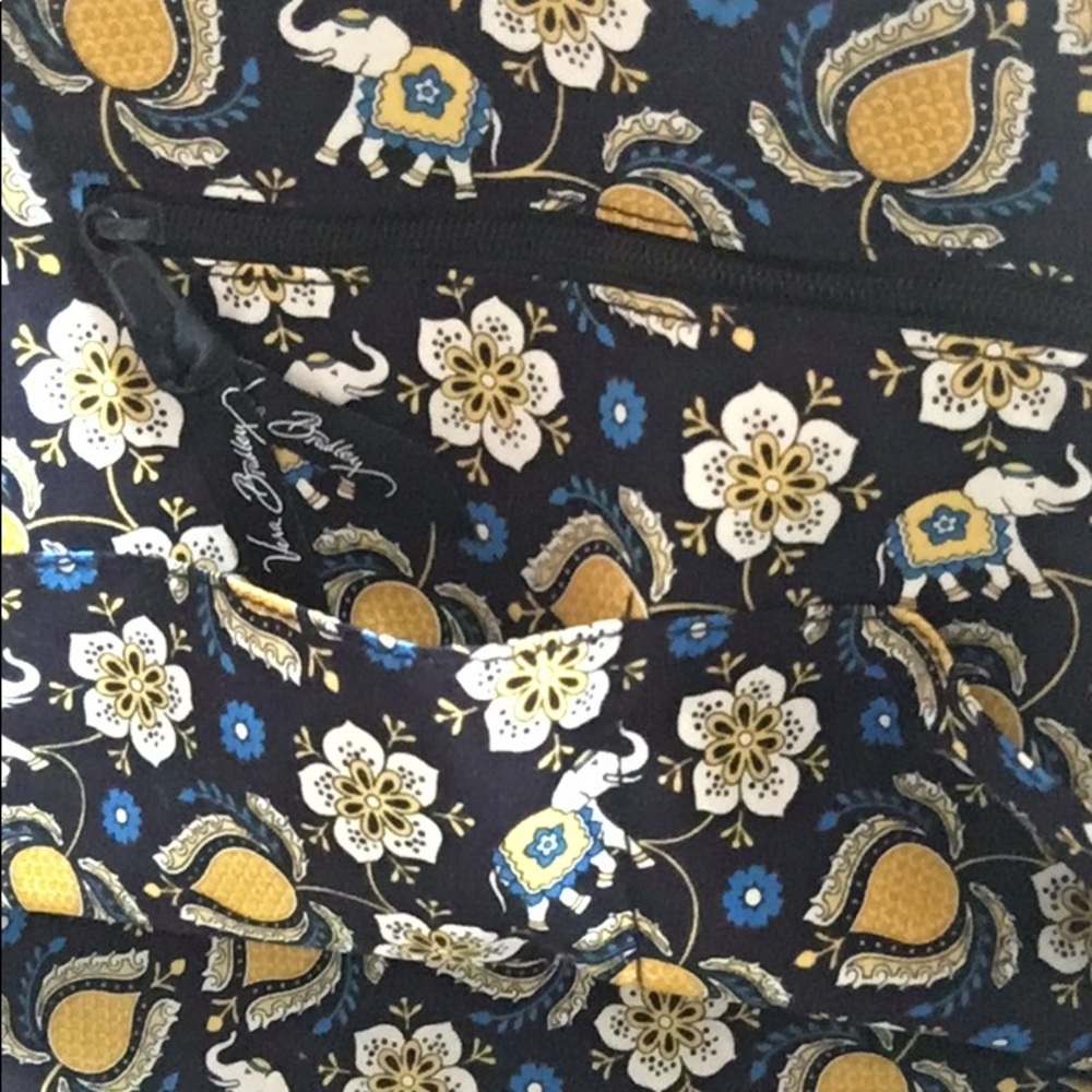 Vera Bradley Eloise Ellie Blue Yellow Paisley Shoulder Carryall Style Bag - Picture 8 of 11
